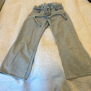 7 for all mankind paper bag waist crop jeans